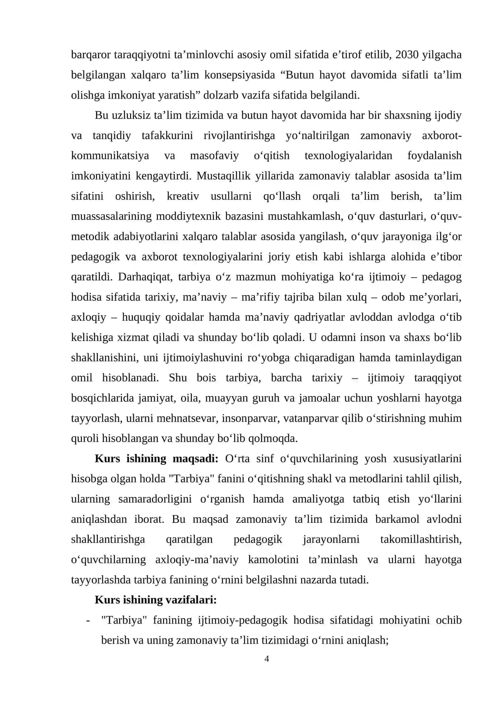 Umumta’lim maktablari o’rta sinflarida tarbiya fani mazmuni 4