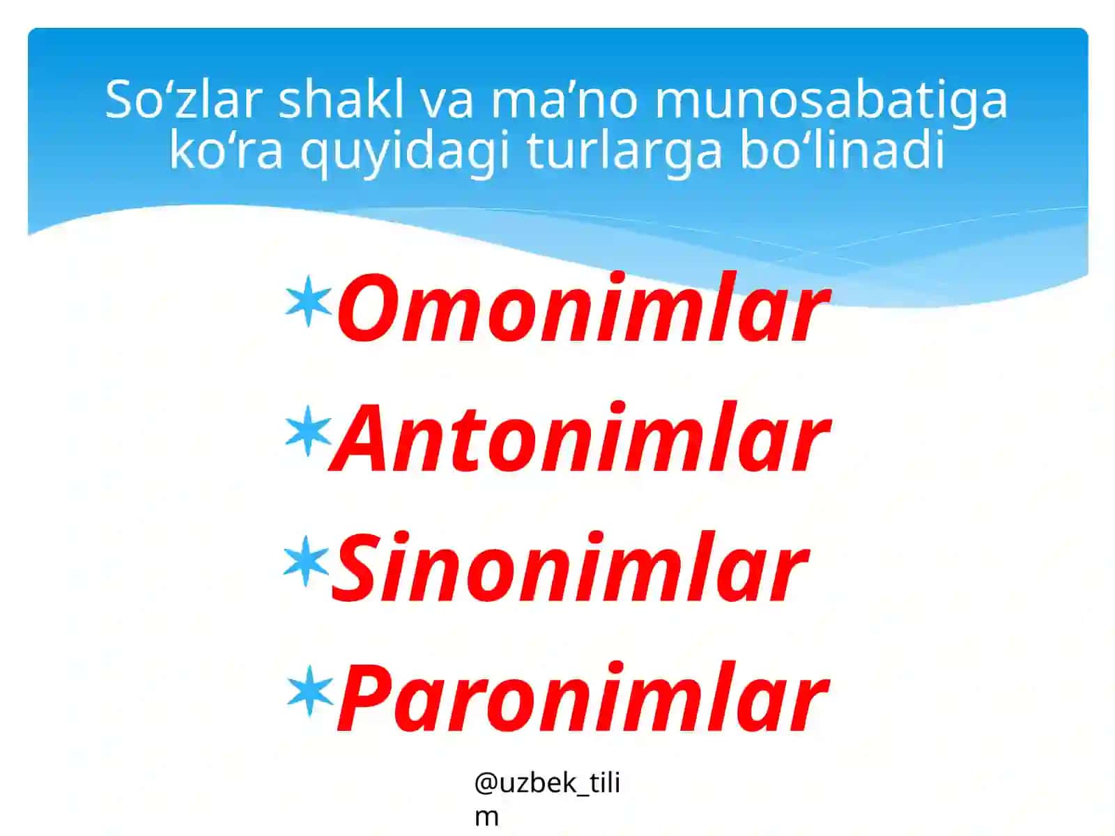 So‘zlarning shakl va ma’no munosabatiga ko‘ra turlari 4