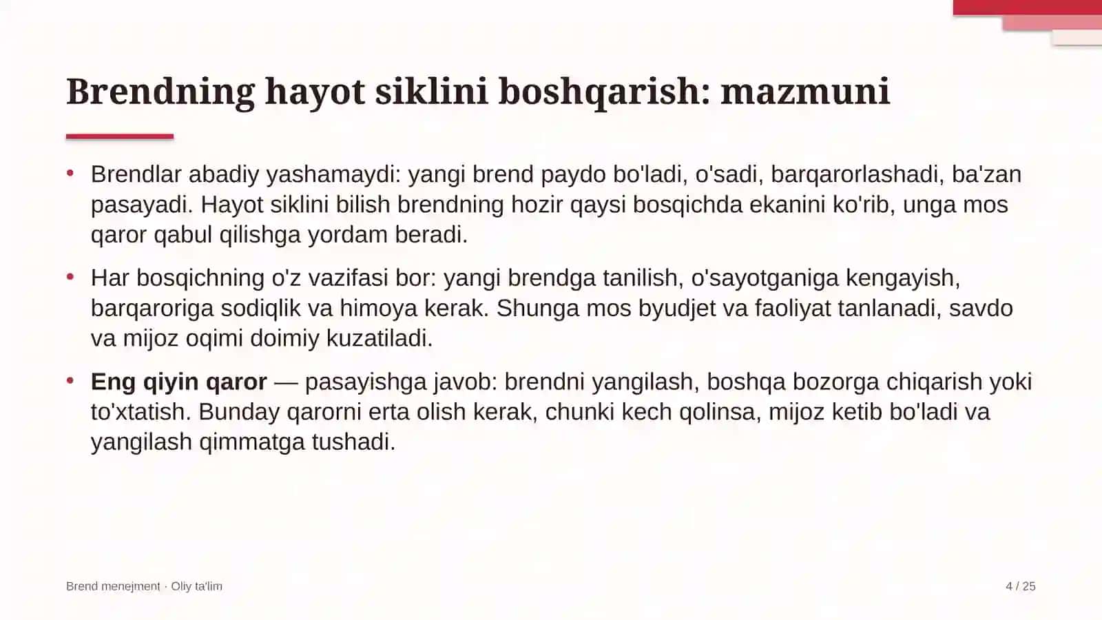 ulgurji bozorlarda brendning hayot siklini boshqarish 9712 4