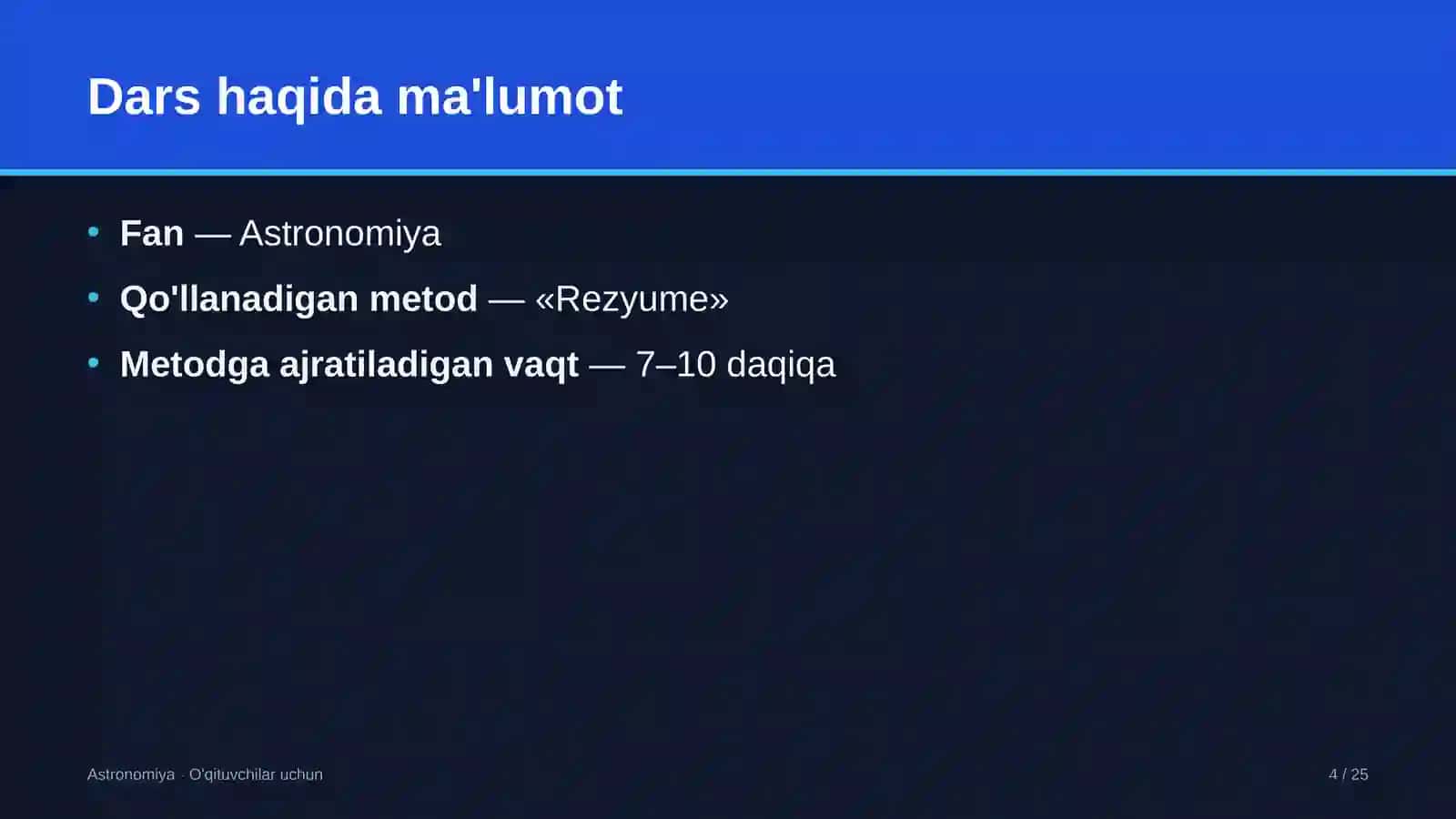 astronomiya darslarida rezyume metodidan foydalanish 5322 4