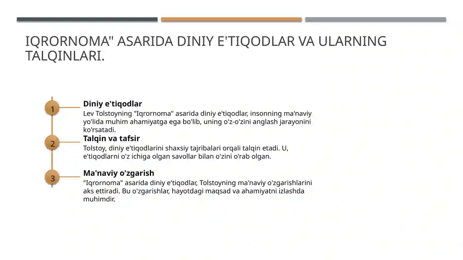 Lev Tolstoyning "Iqrornoma" asaridagi dining e'tiqodlarni tahlil etish 4