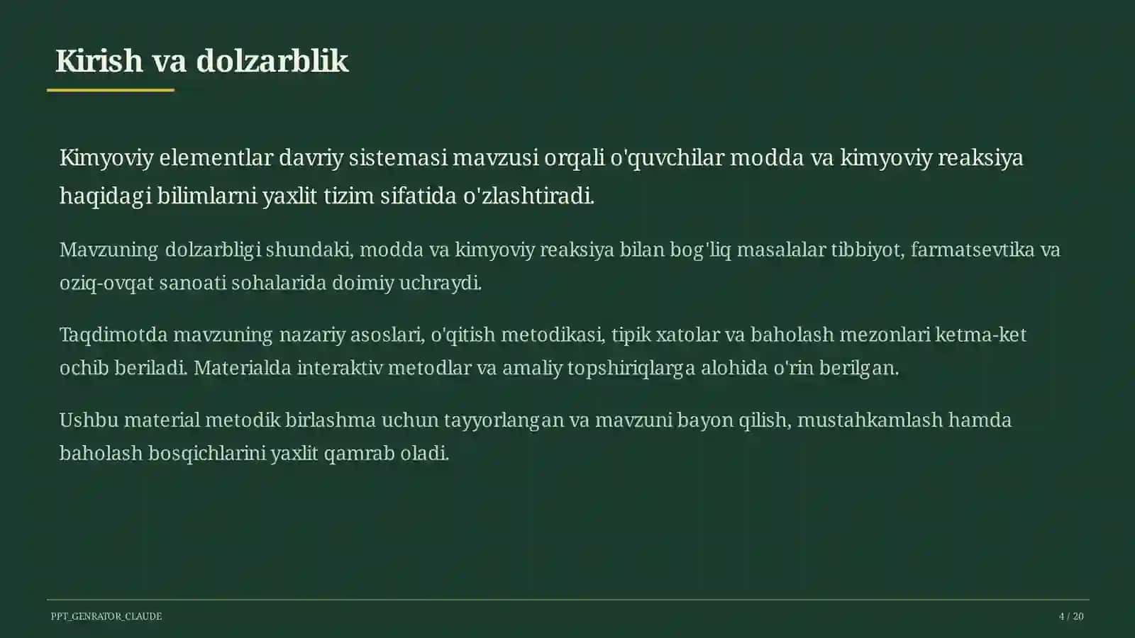 Kimyoviy elementlar davriy sistemasi (8-sinf) 4