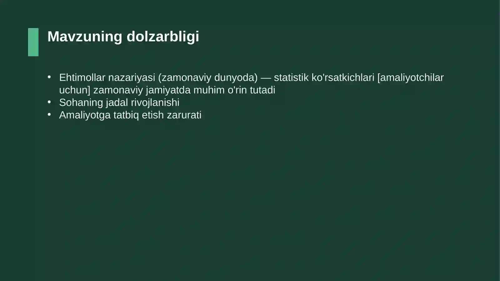 Ehtimollar nazariyasi (zamonaviy dunyoda) — statistik ko'rsatkichlari [amaliyotchilar uchun] 4