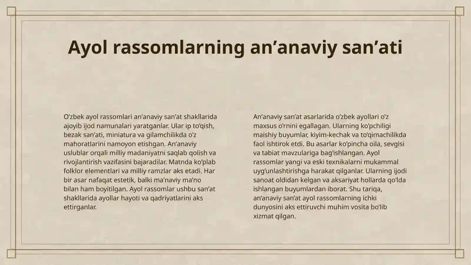 O’ZBEK RASSOM AYOLLARI 4