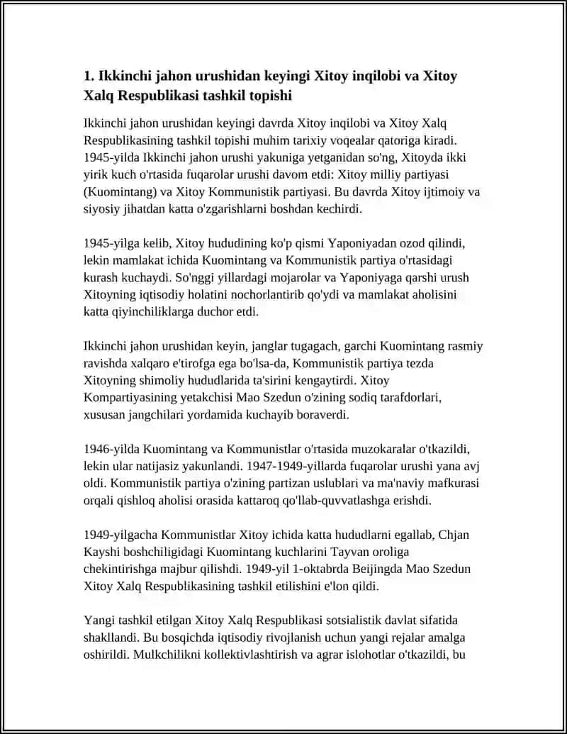 Xitoy inqilobi va Xitoy Xalq Respublikasi tashkil topishi 4