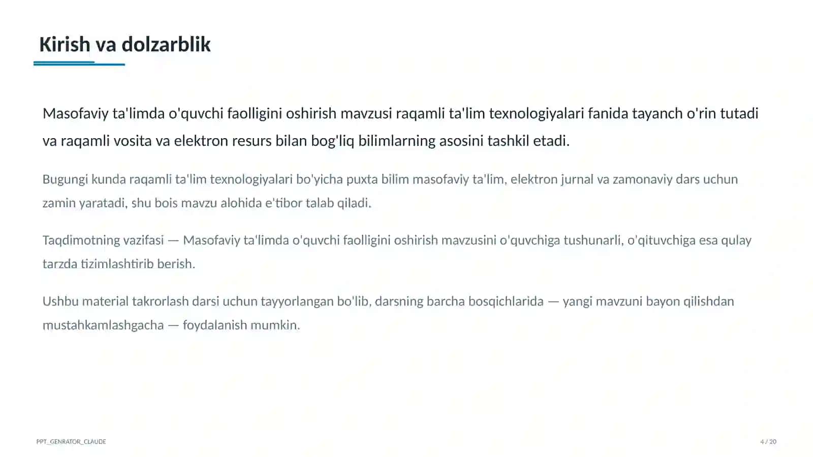 Masofaviy ta'limda o'quvchi faolligini oshirish 4