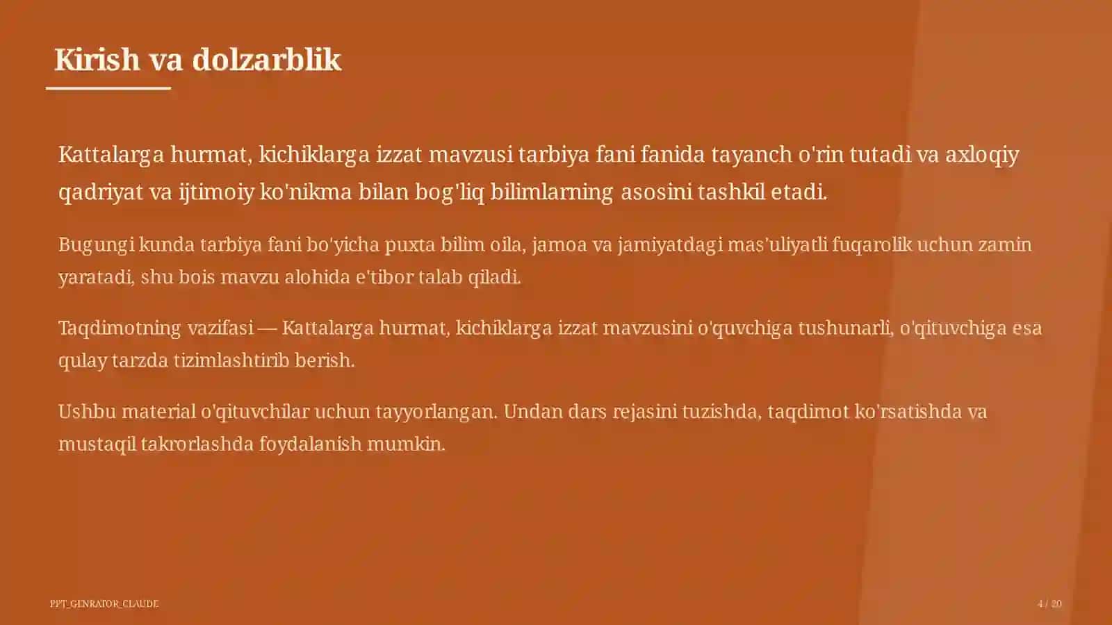 Kattalarga hurmat, kichiklarga izzat (2-sinf) 4