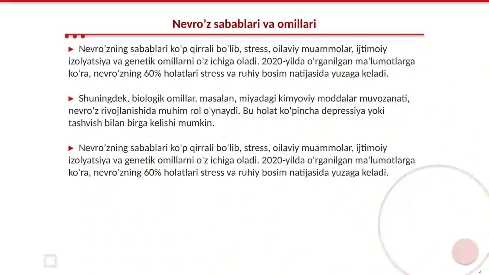Nevro’z va uni oldini olish chora tadbirlari 4