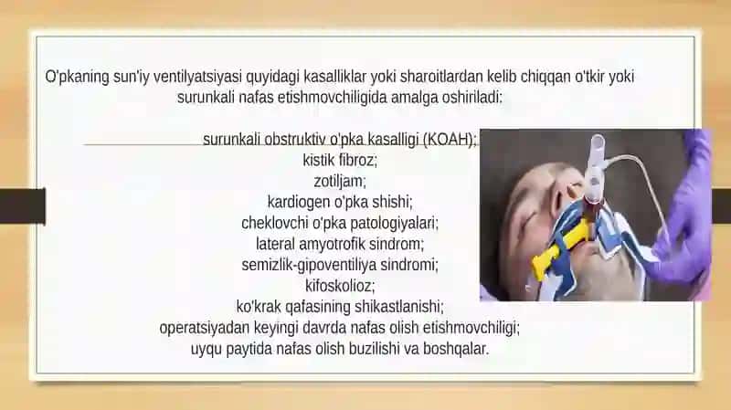 O'pkaning sun'iy ventilyatsiyasi 4