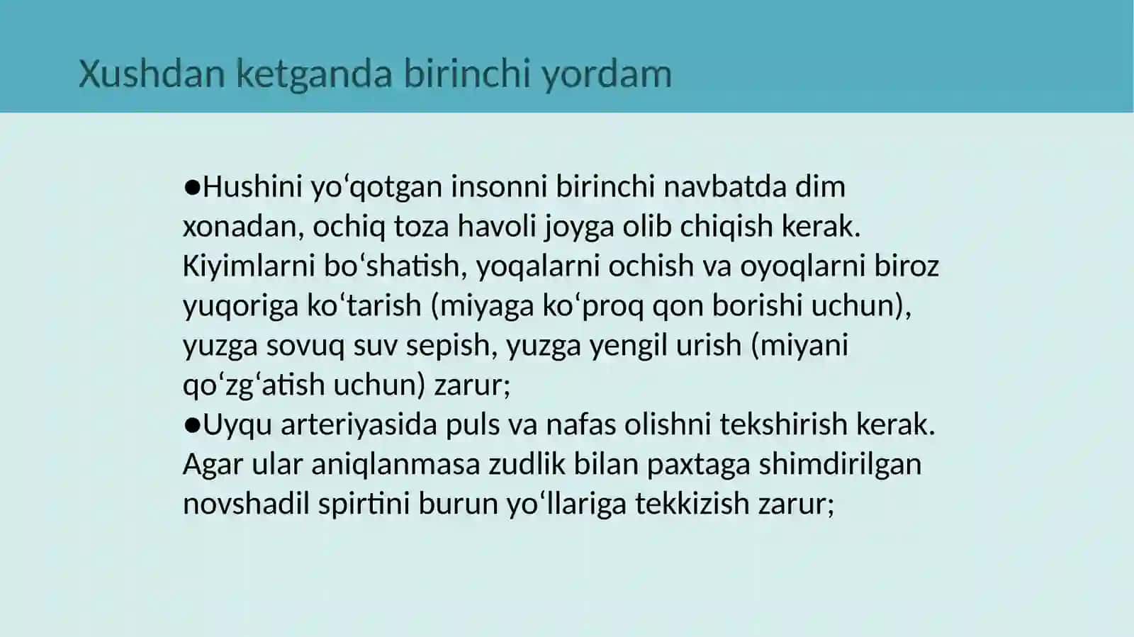 Xushdan ketish va uning belgilari 4
