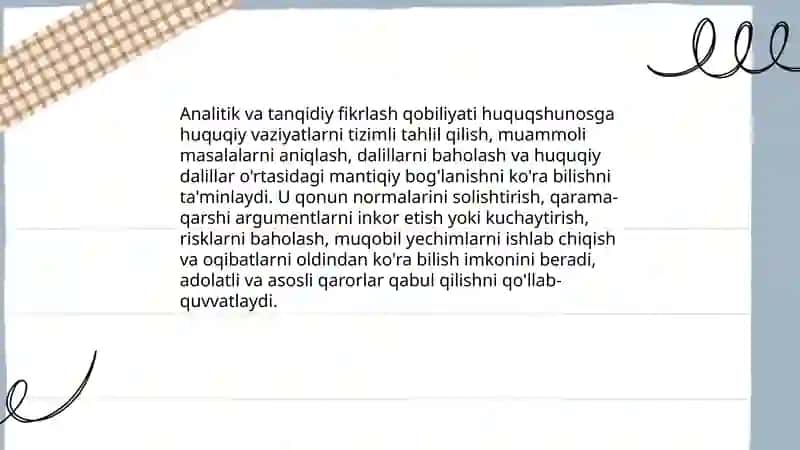 Huquqshunosning kasbiy fazilatlari 4