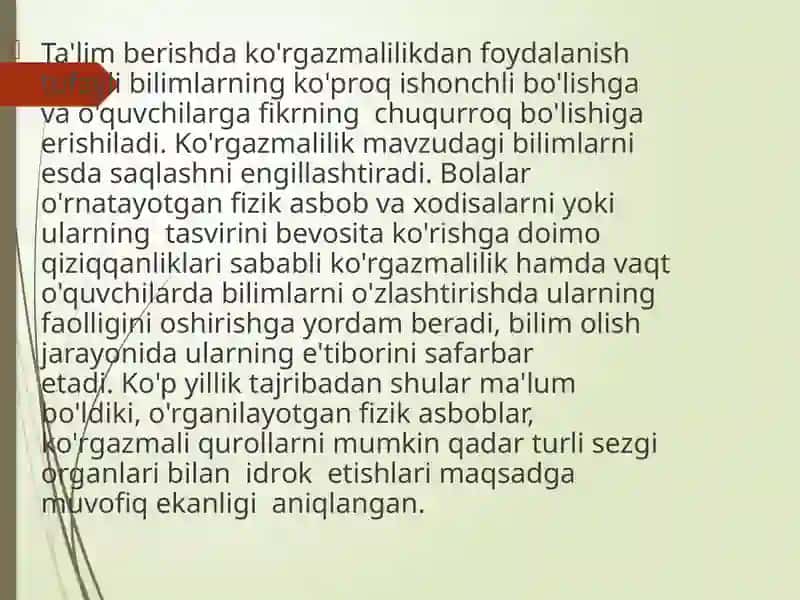 Ko'rgazma qurollar tayyorlash texnologiyasi 4