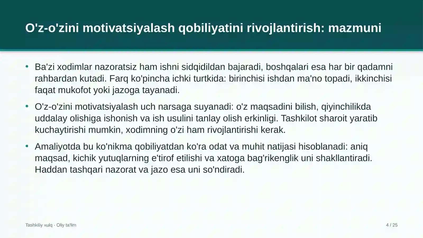 sotsiologik tadqiqot markazlarida xodimlarning o'z o'zini motivatsiyalash qobiliyatini rivojlantirish 5157 4