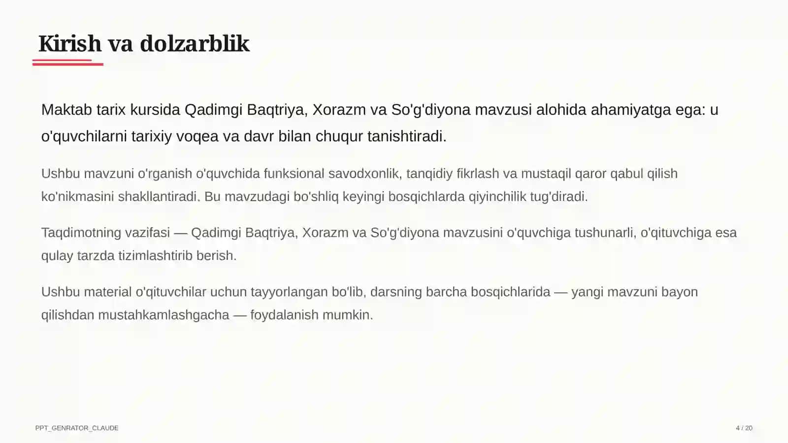 Qadimgi Baqtriya, Xorazm va So'g'diyona (6-sinf) 4