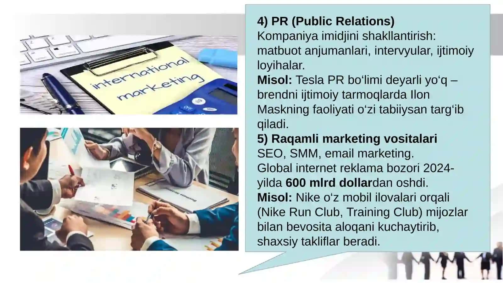 XALQARO MARKETING KANALLARI: ALOQA VA REKLAMA 4