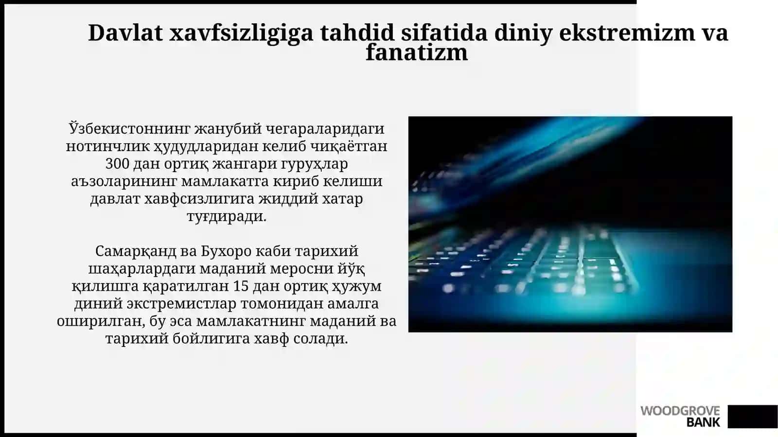 Diniy ekstremizm va aqidaparastlik davlat xavfsizligigatahdidsifatida 4
