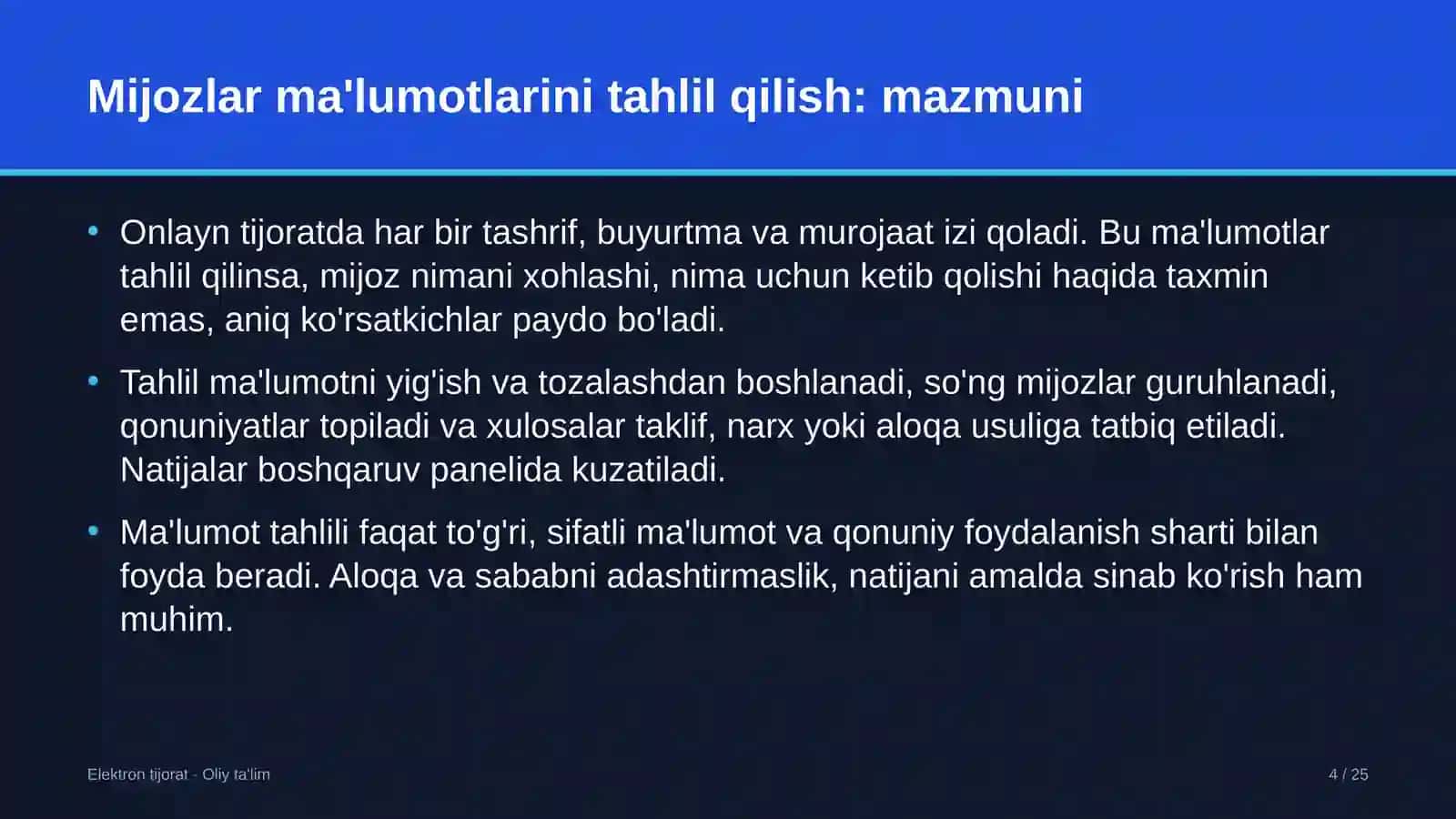 Logistika markazlarida mijozlar ma'lumotlarini tahlil qilish 4