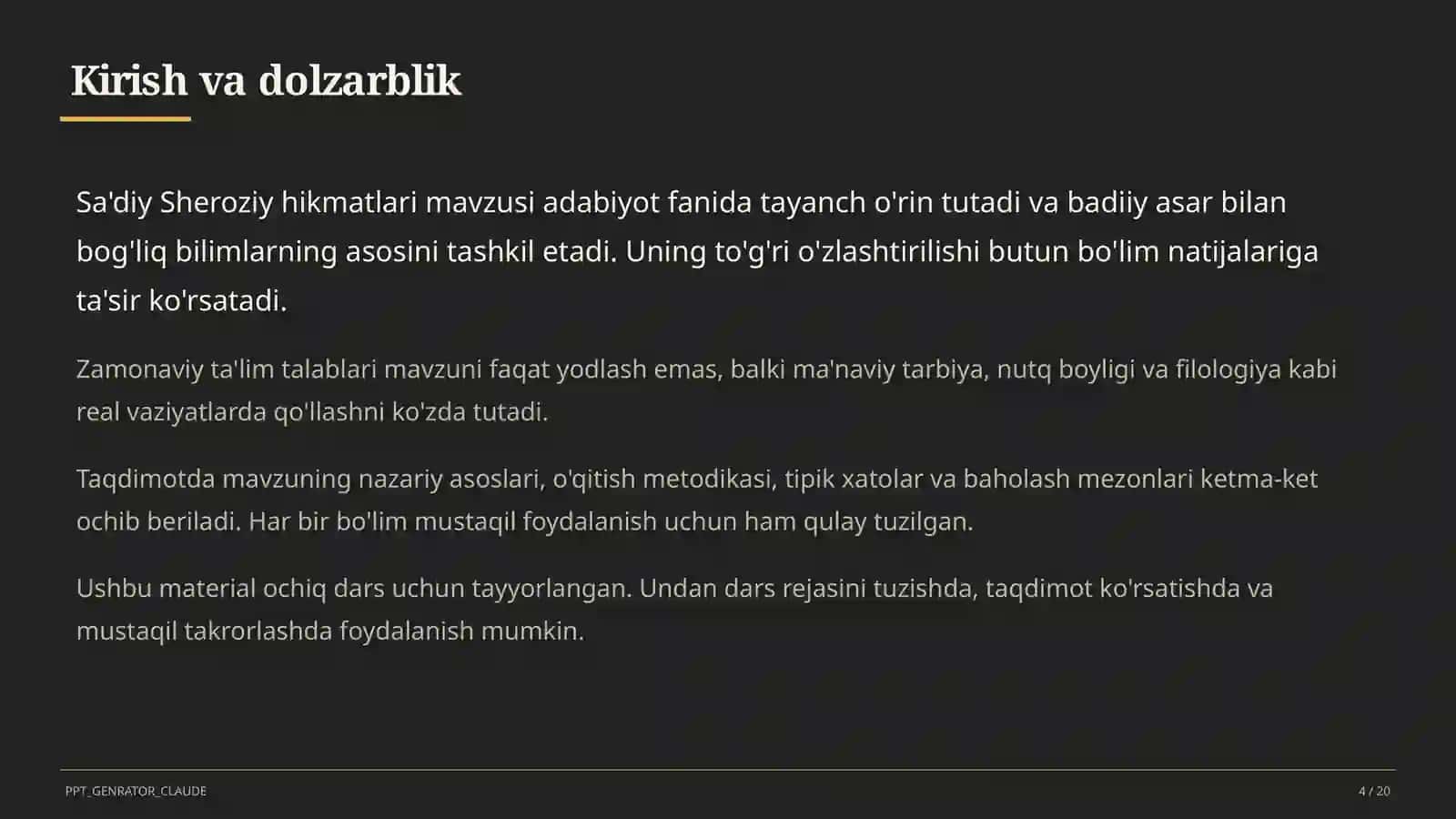 Sa'diy Sheroziy hikmatlari (6-sinf) 4