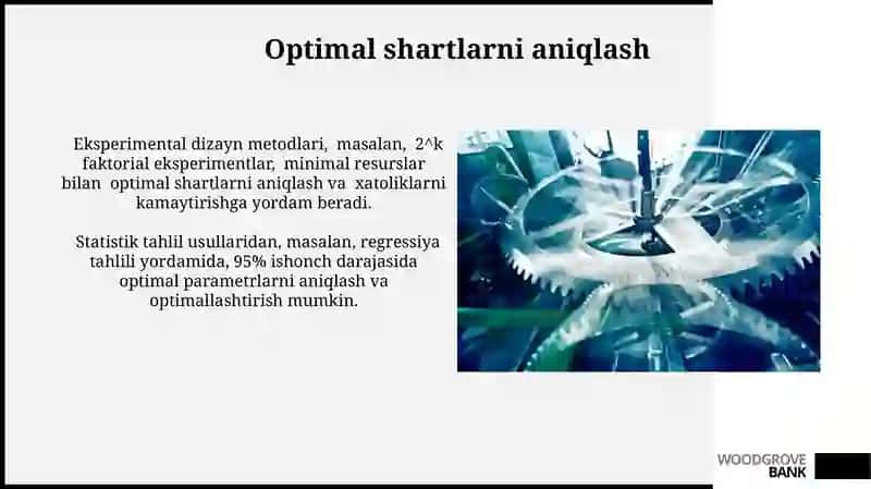 Texnologik jarayonlarda optimal sharoit 4