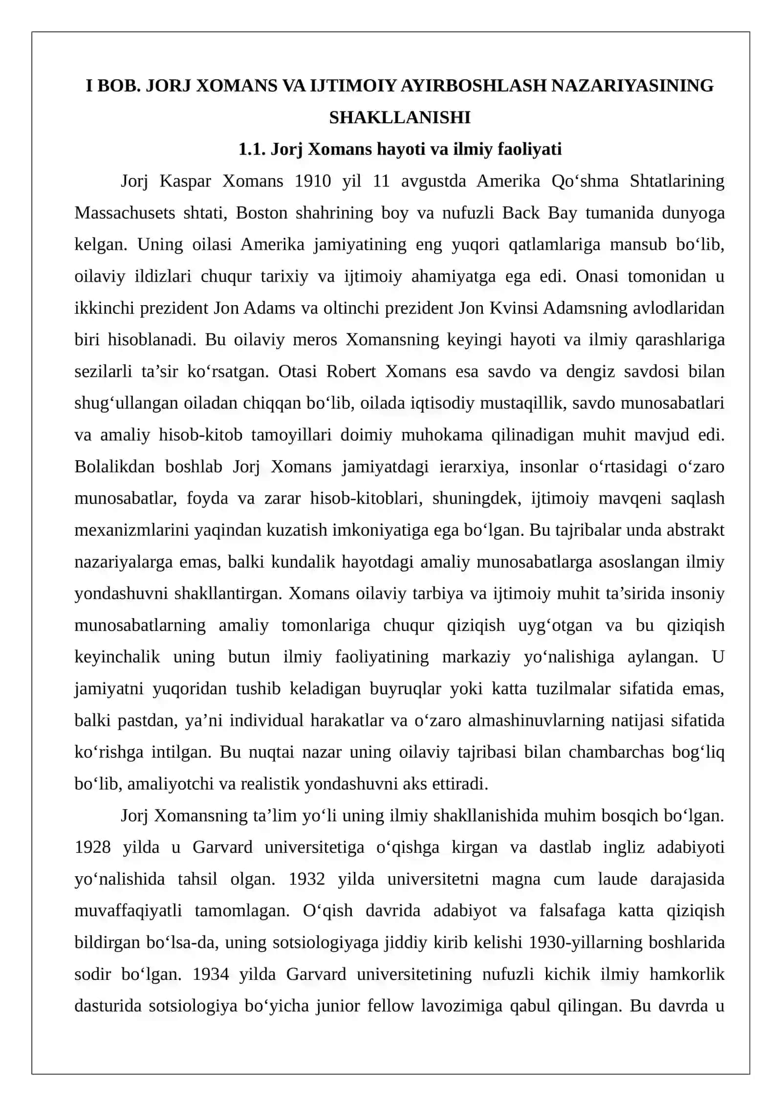 J. Xomansning ijtimoiy ayirboshlash nazariyasi 4