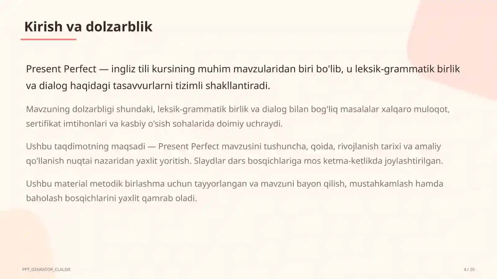 Present Perfect (8-sinf) 4