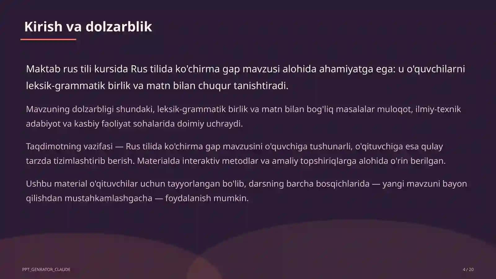 Rus tilida ko'chirma gap (9-sinf) 4