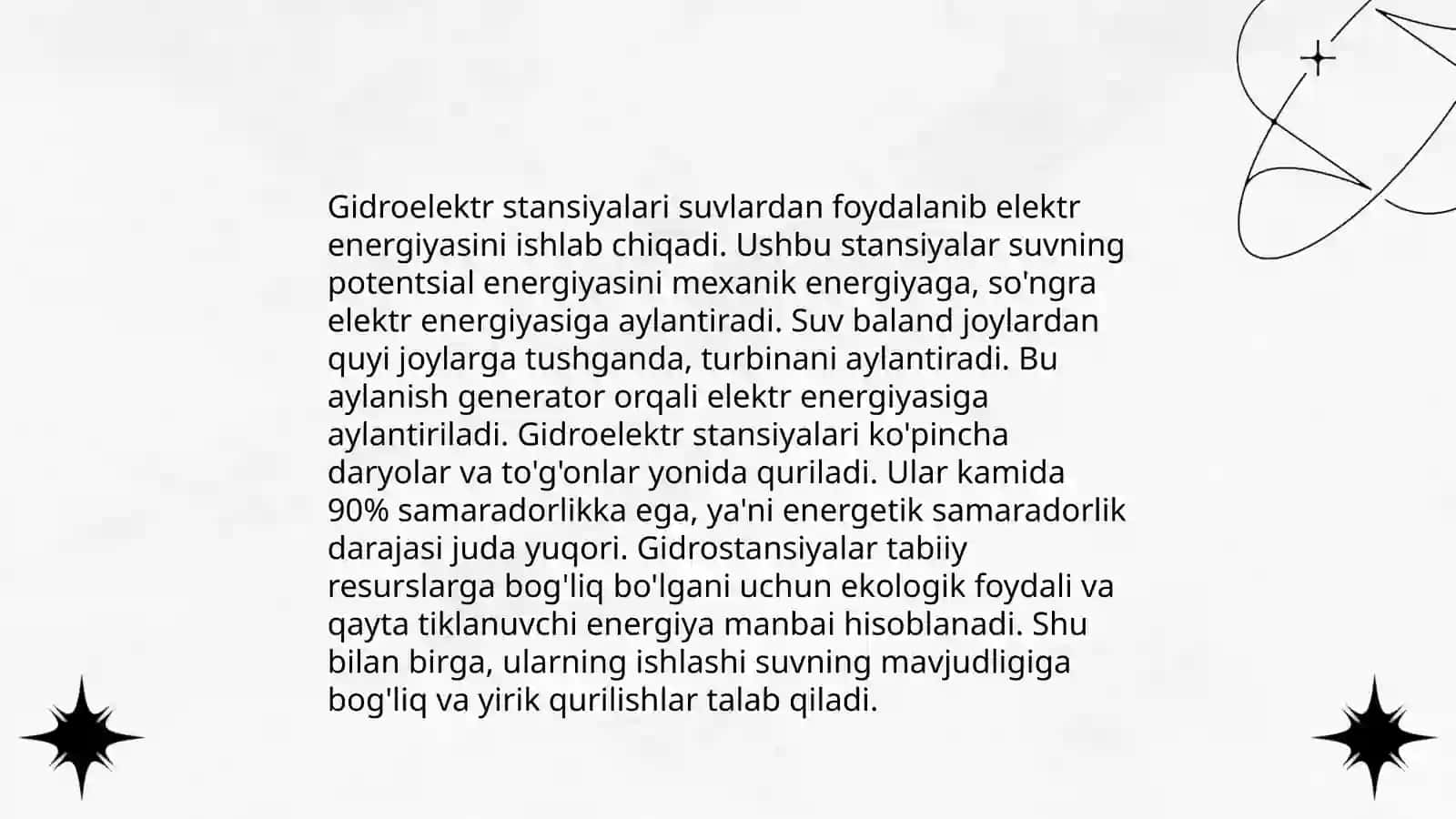 Elektrenergetika tarmog'ida gidroenergetik qurilmalar õrni 4