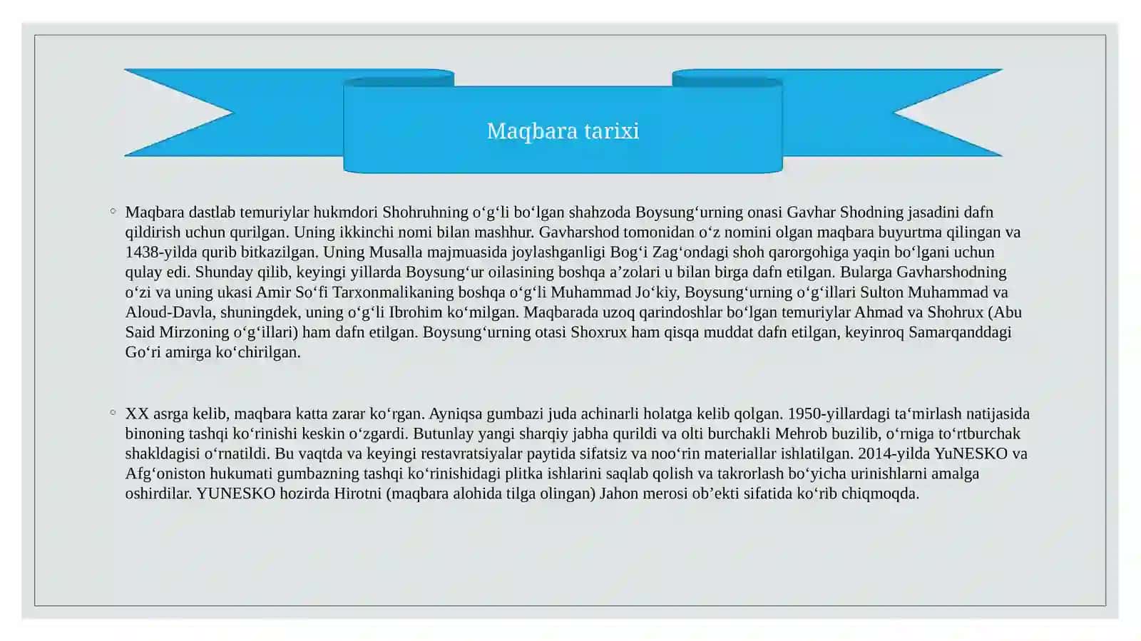 Hirot sharidagi me’moriy obidalar. 4
