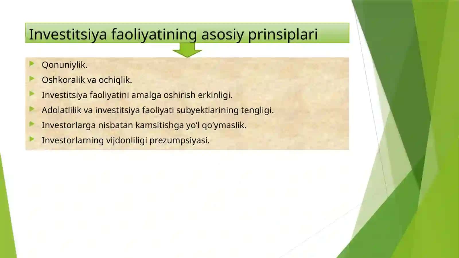 INVESTITSIYALAR VA INVESTITSIYA FAOLIYATI TO‘G‘RISIDAgiqonunhujjati 4