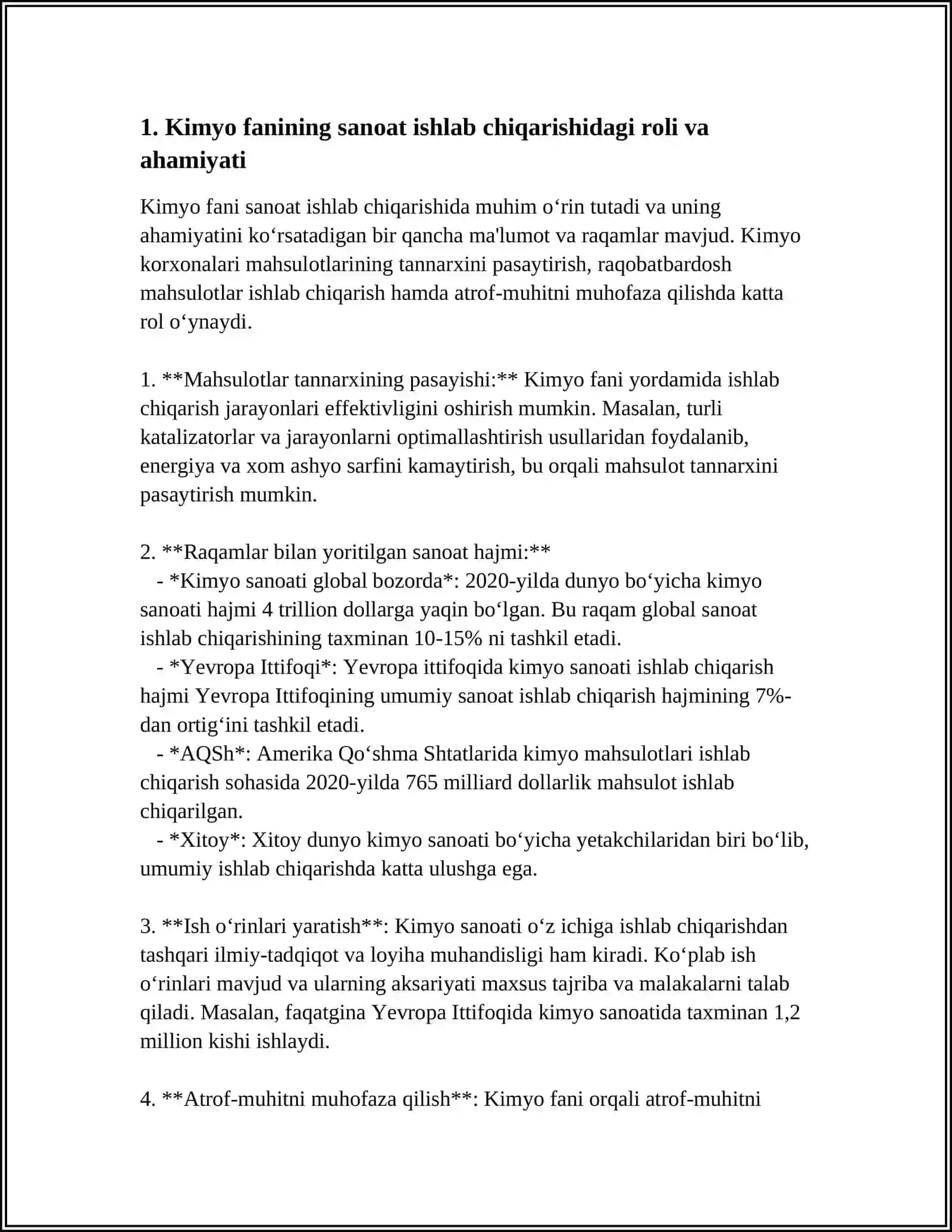 KIMYO FANINING SANOAT VA XALQ XO‘JALIGI RIVOJIDAGI AHAMIYATI 4