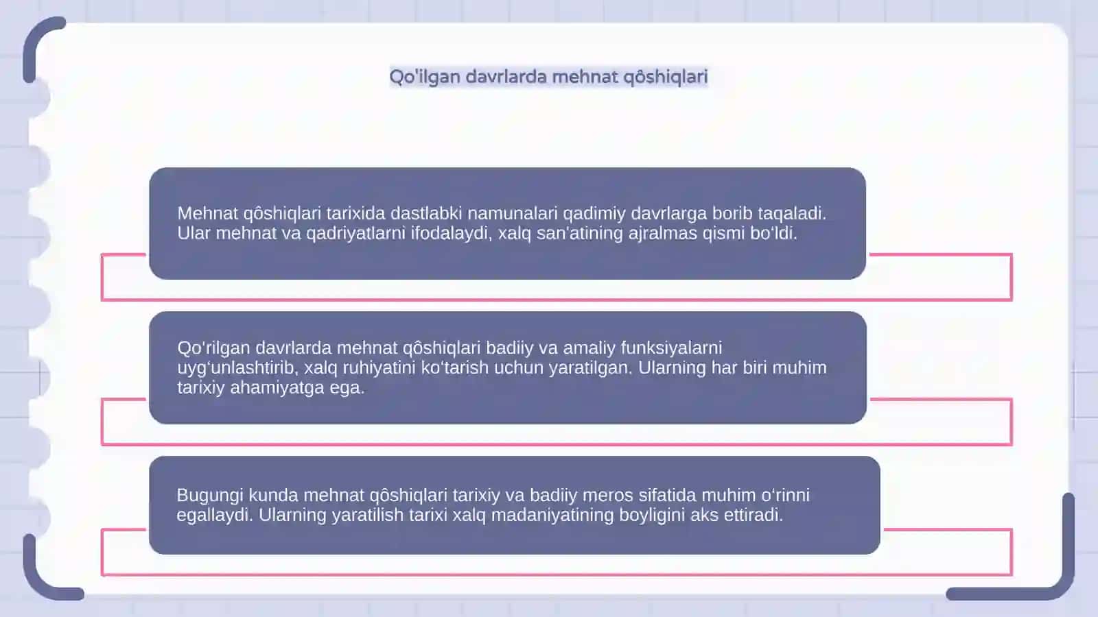 Mehnat qôshiqlarining yaratilishi tarixi va badiiyati 4