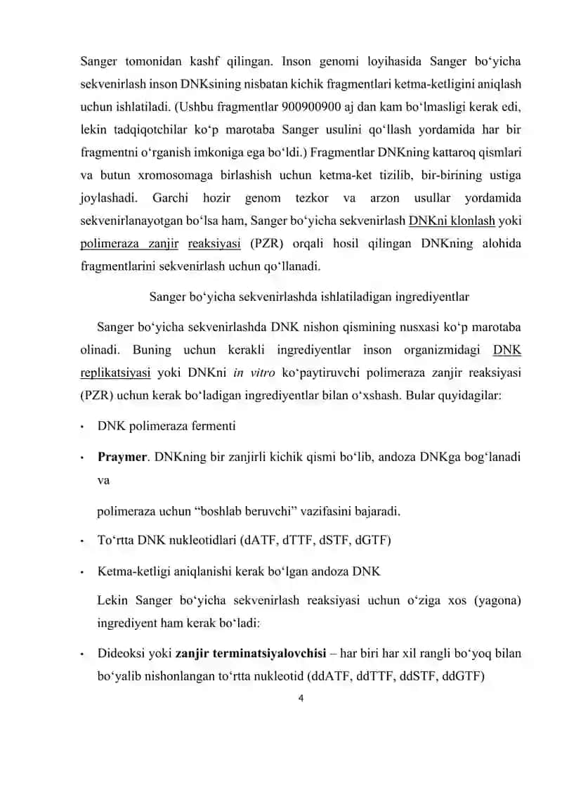 DNK ni sekvenslash usullari 4