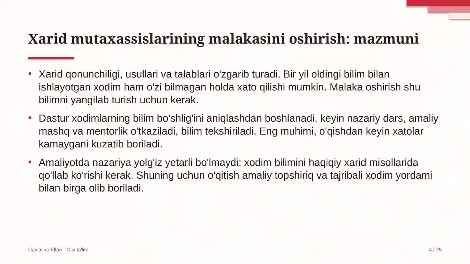 Elchixonalarda xarid mutaxassislarining malakasini oshirish 4