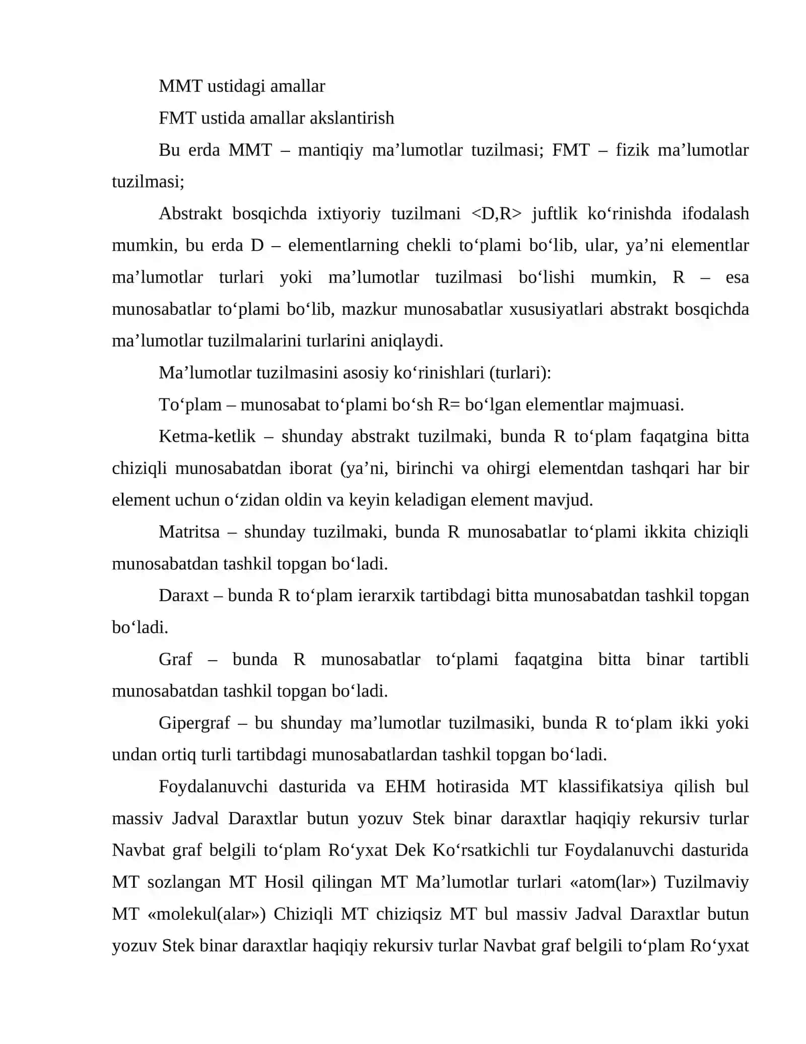 Maʼlumotlar tuzilmasi va algoritmlar faniga kirish 4