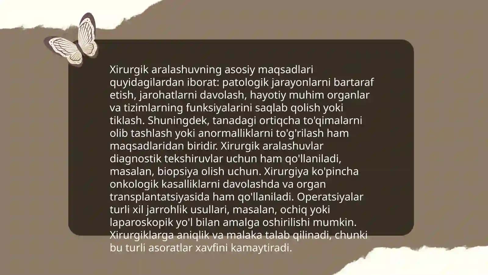 Xirurgik operatsiyalar turlari va ularga qo’yilgan talablar 4
