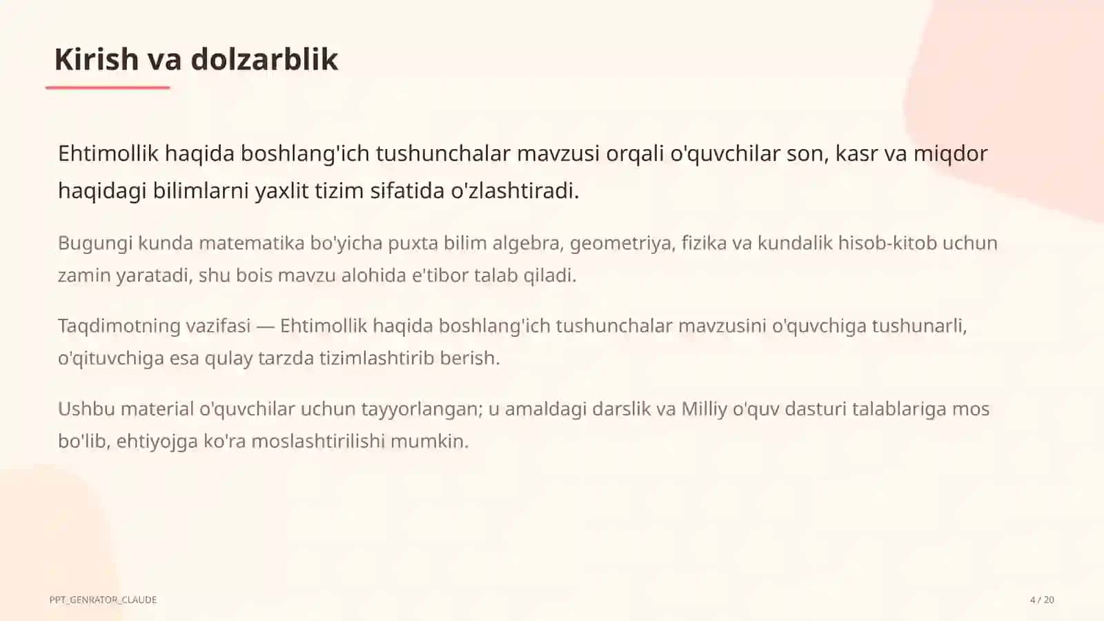 Ehtimollik haqida boshlang'ich tushunchalar (6-sinf) 4