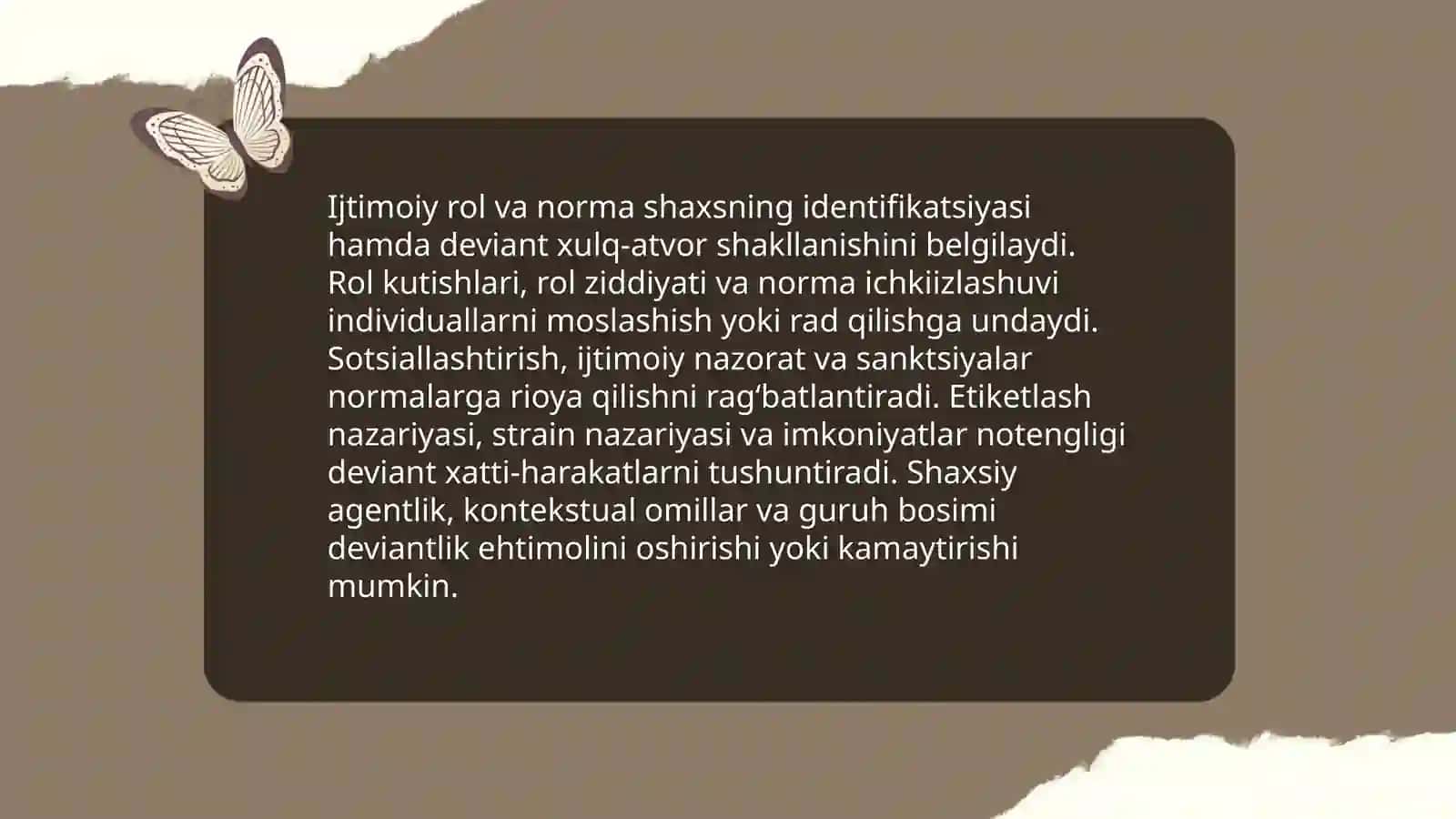 Shaxs sotsiologiyasi va deviant xulq atvor 4