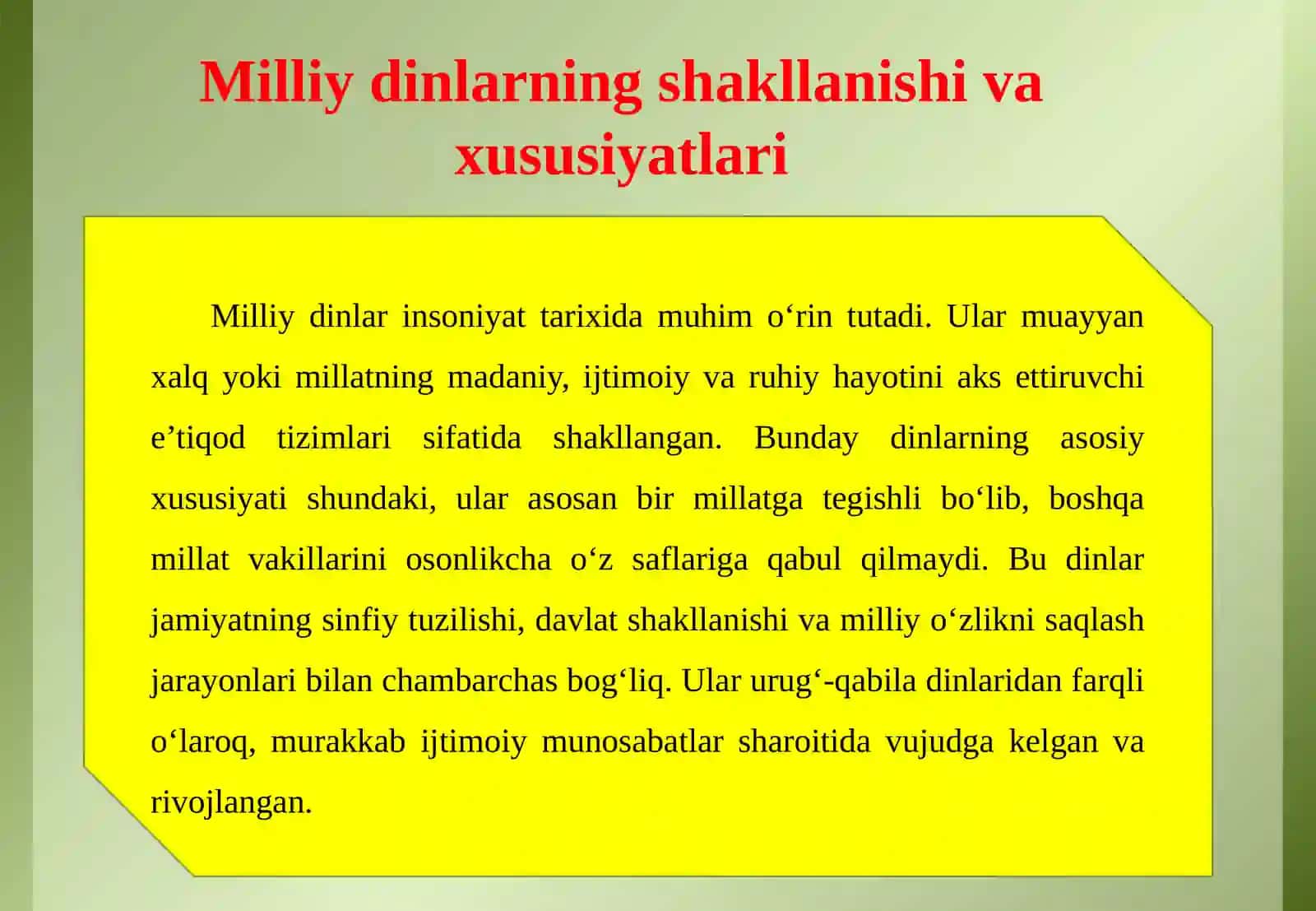 Milliy dinlarning ijtimoiyt taraqqiyotdagi tutgan o‘rni 4