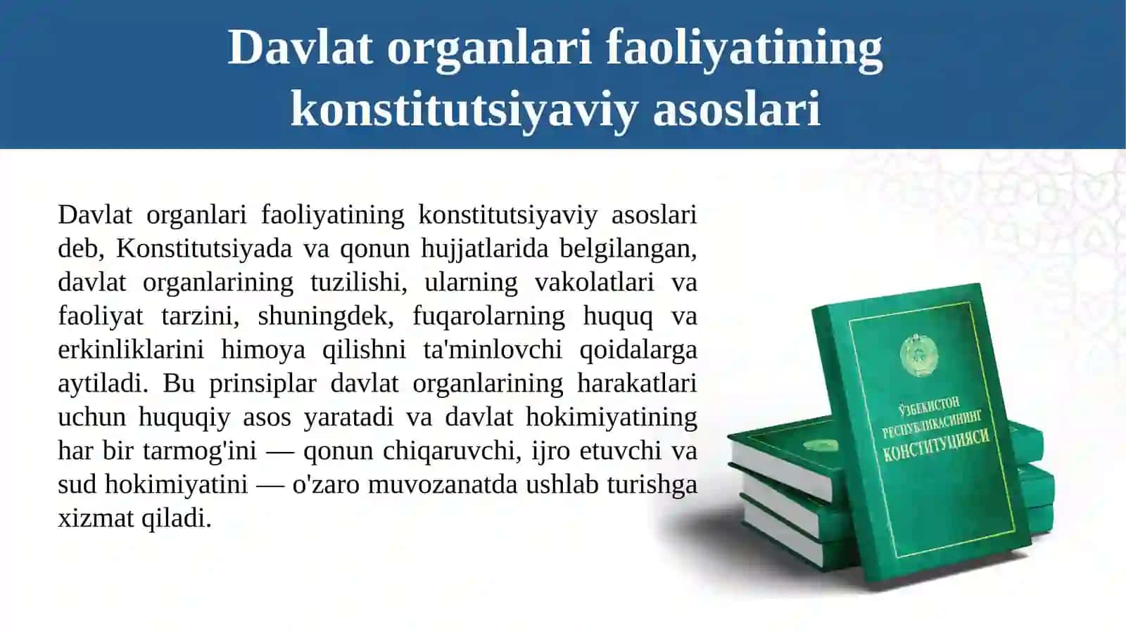 Davlat hokimiyati tizimi va hokimiyatlar bo'linish prinsipi 4