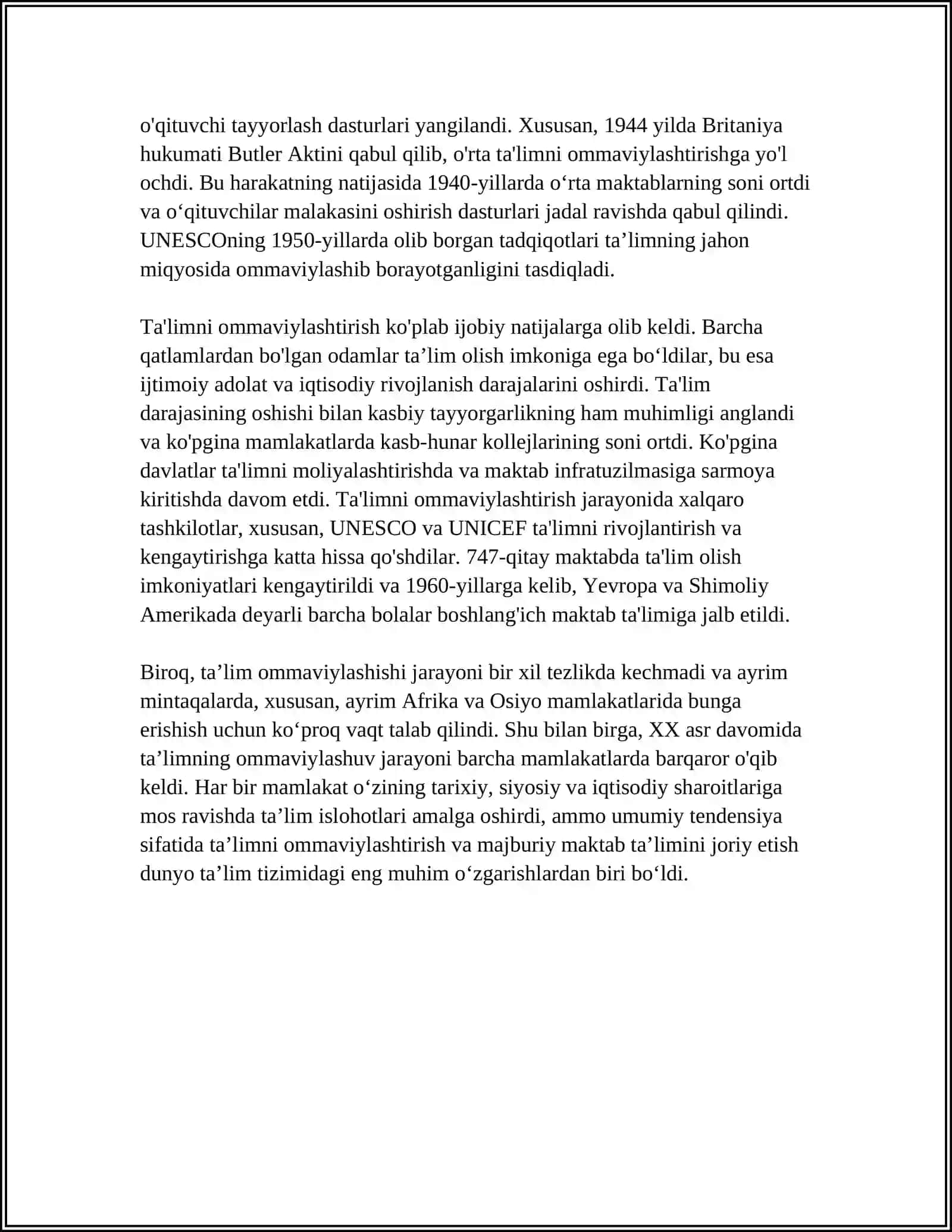 XX-ASR JAHON TA'LIM TIZIMIDAGI GLOBAL TENDENSIYALAR 4
