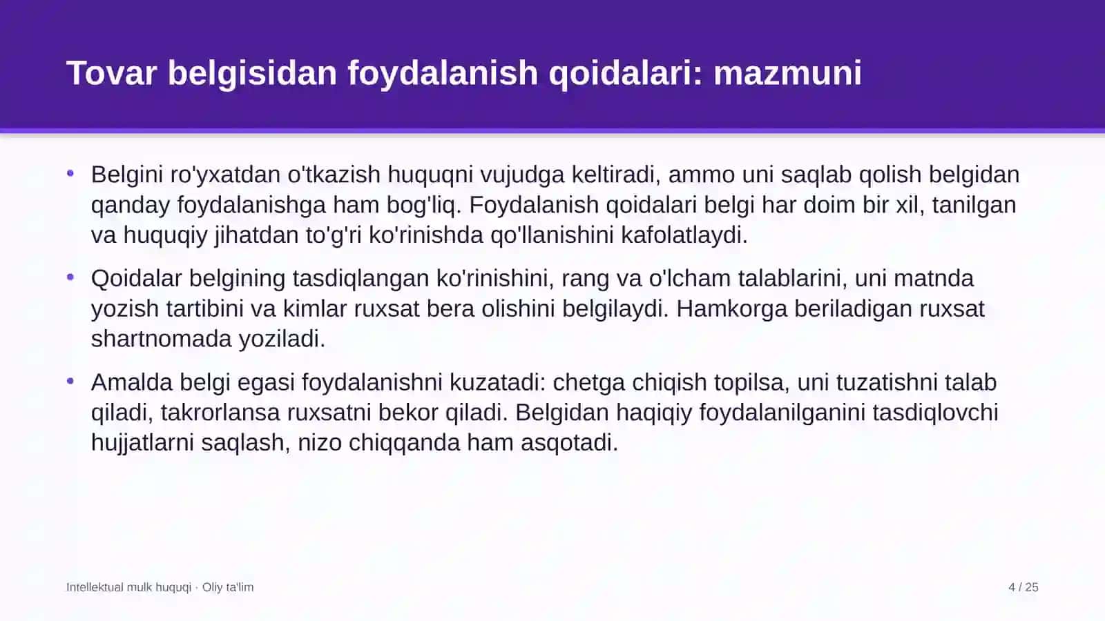 Kinoteatrlarda tovar belgisidan foydalanish qoidalarini belgilash 4