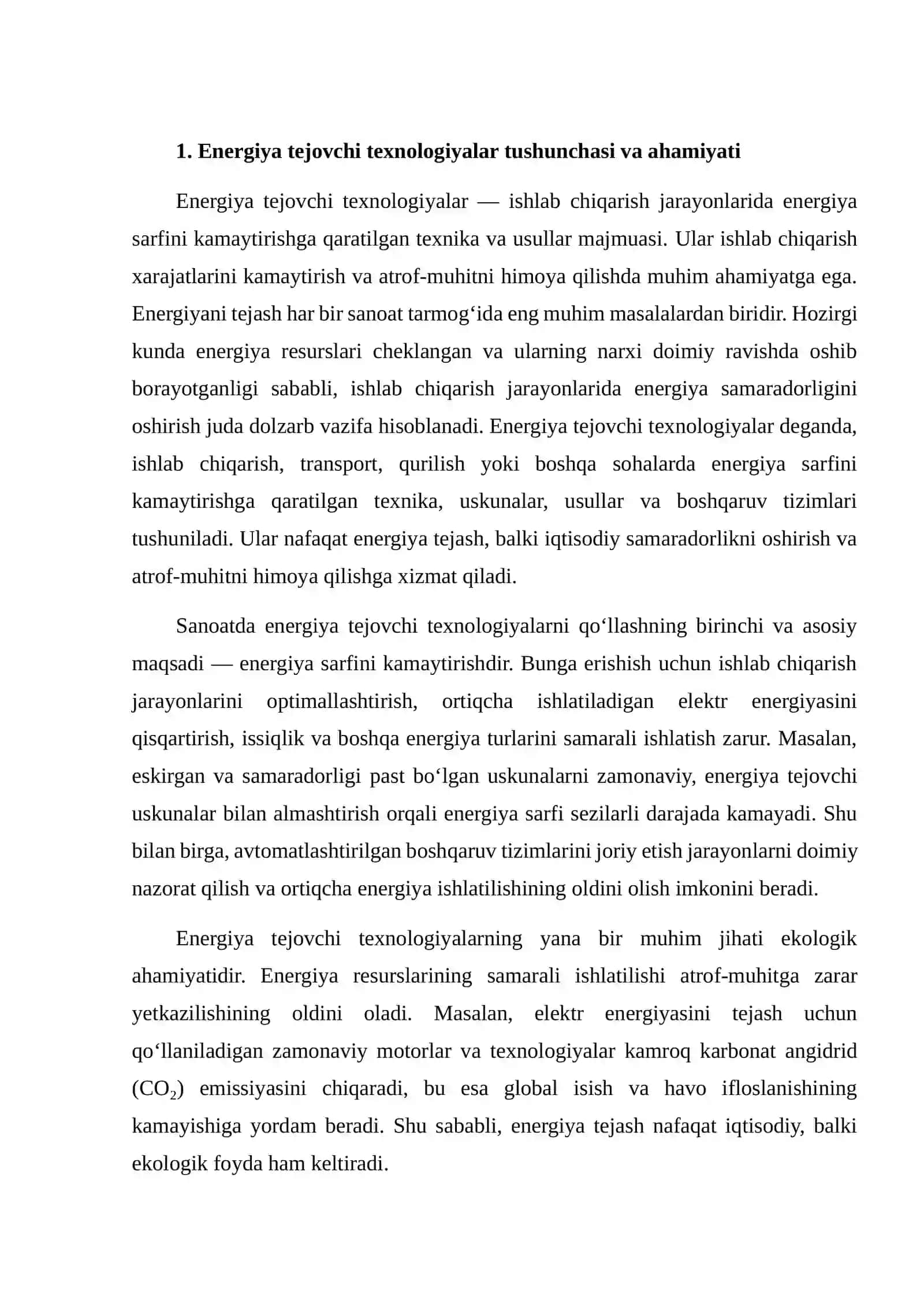 SANOATDA ENERGIYA TEJOVCHI TEXNOLOGIYALARNI QO‘LLASH 4