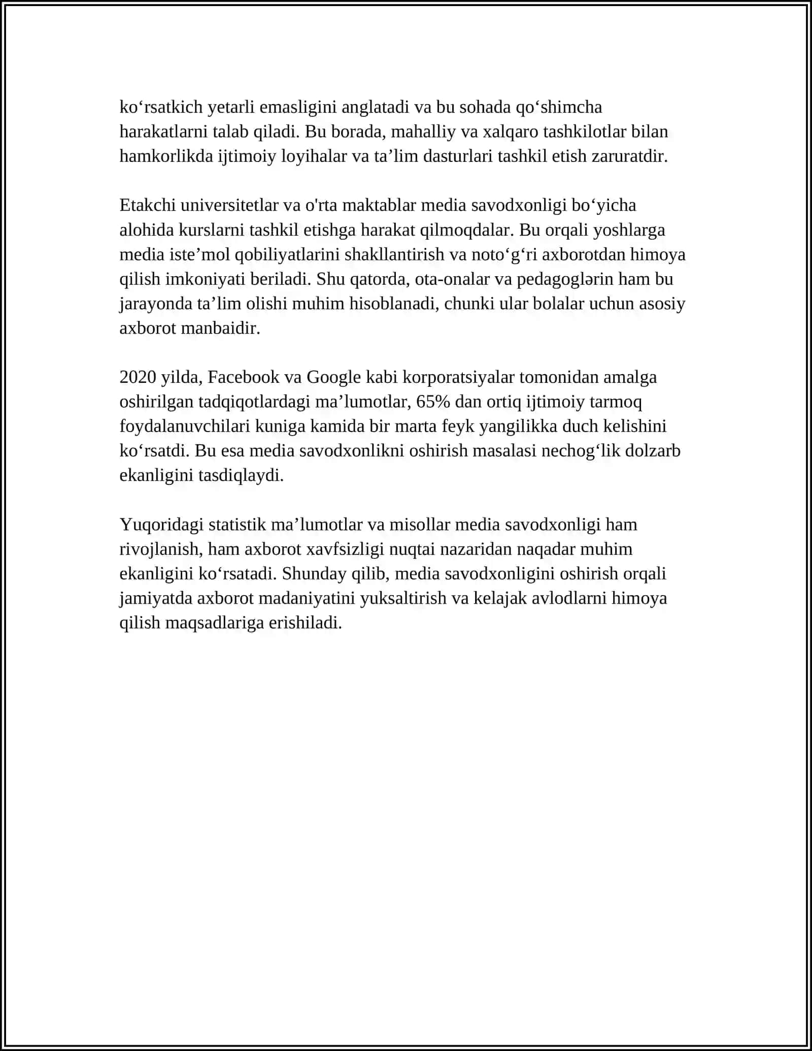 MEDIA SAVODXONLIKNI RIVOJLANTIRISH YOʻLLARI 4