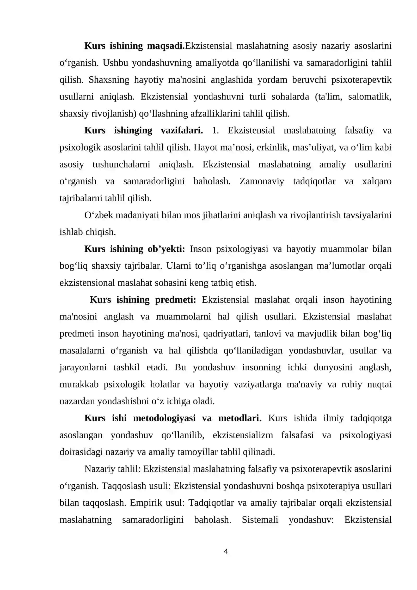 EKZISTENSIONAL MASLAHAT 4