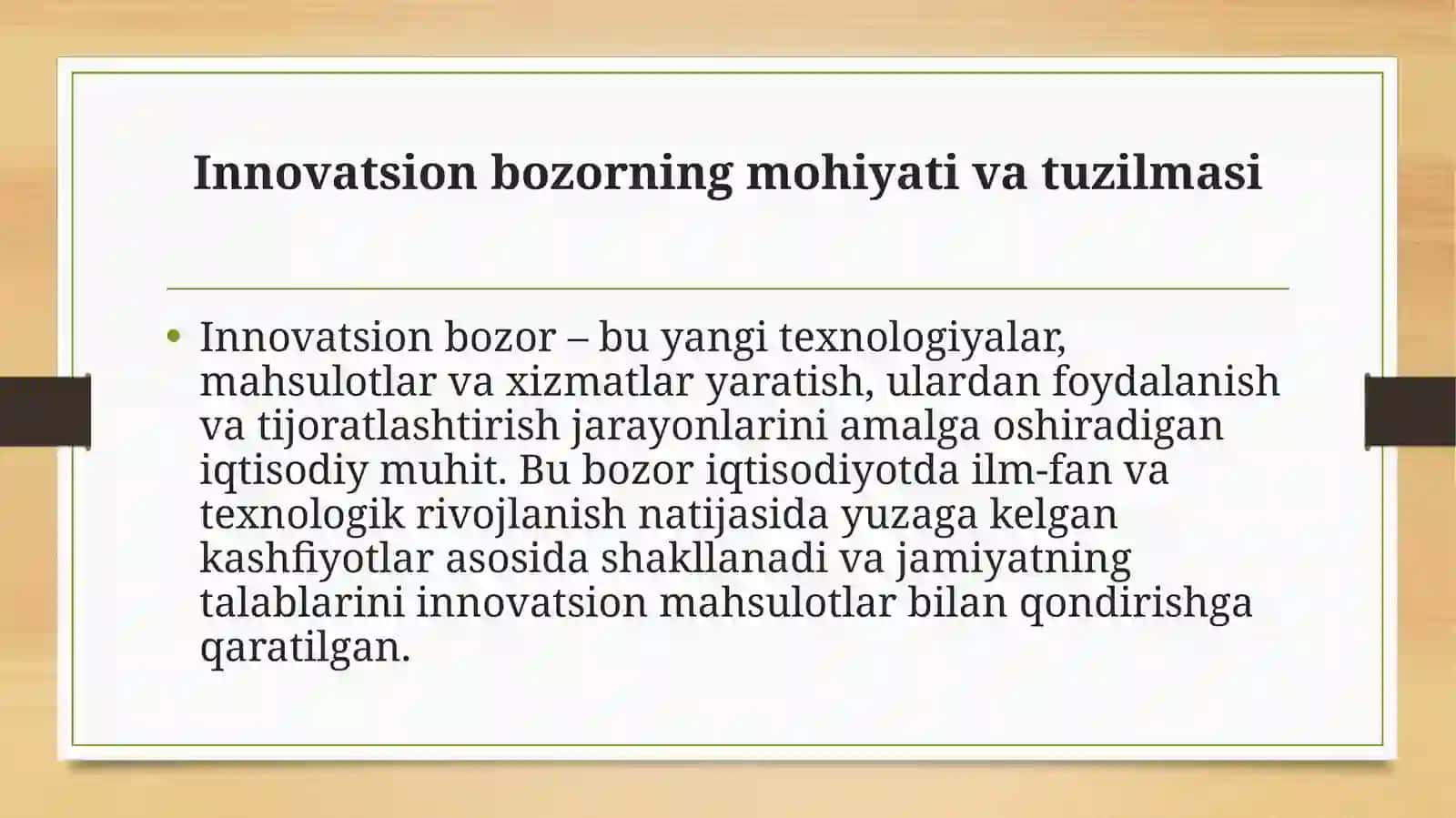 Innovatsion bozor tuzilmasi va uning yangi texnologiyalari va rivojlanishi 4