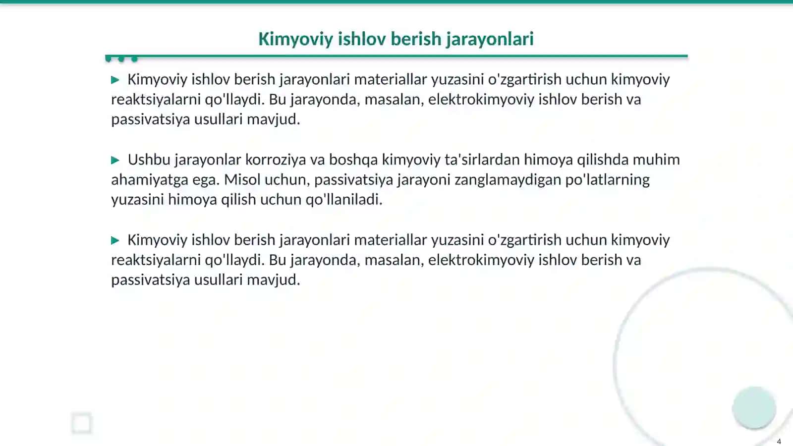 Yuzalarga ishlov berish turlari 4