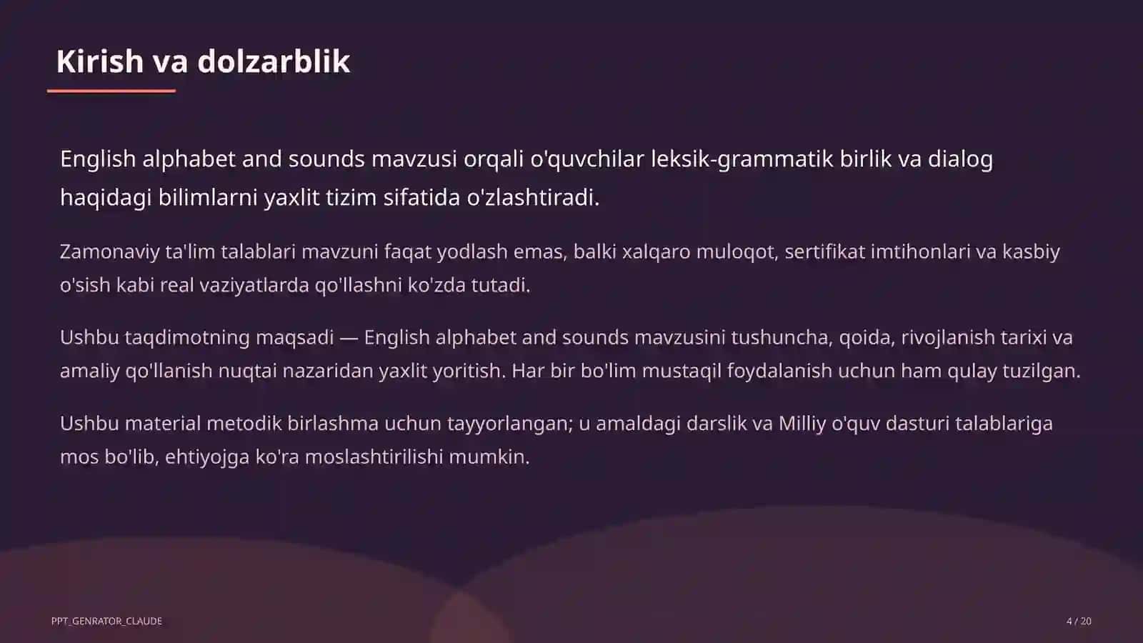 Ingliz tili (1–11) — metodik birlashma uchun 4
