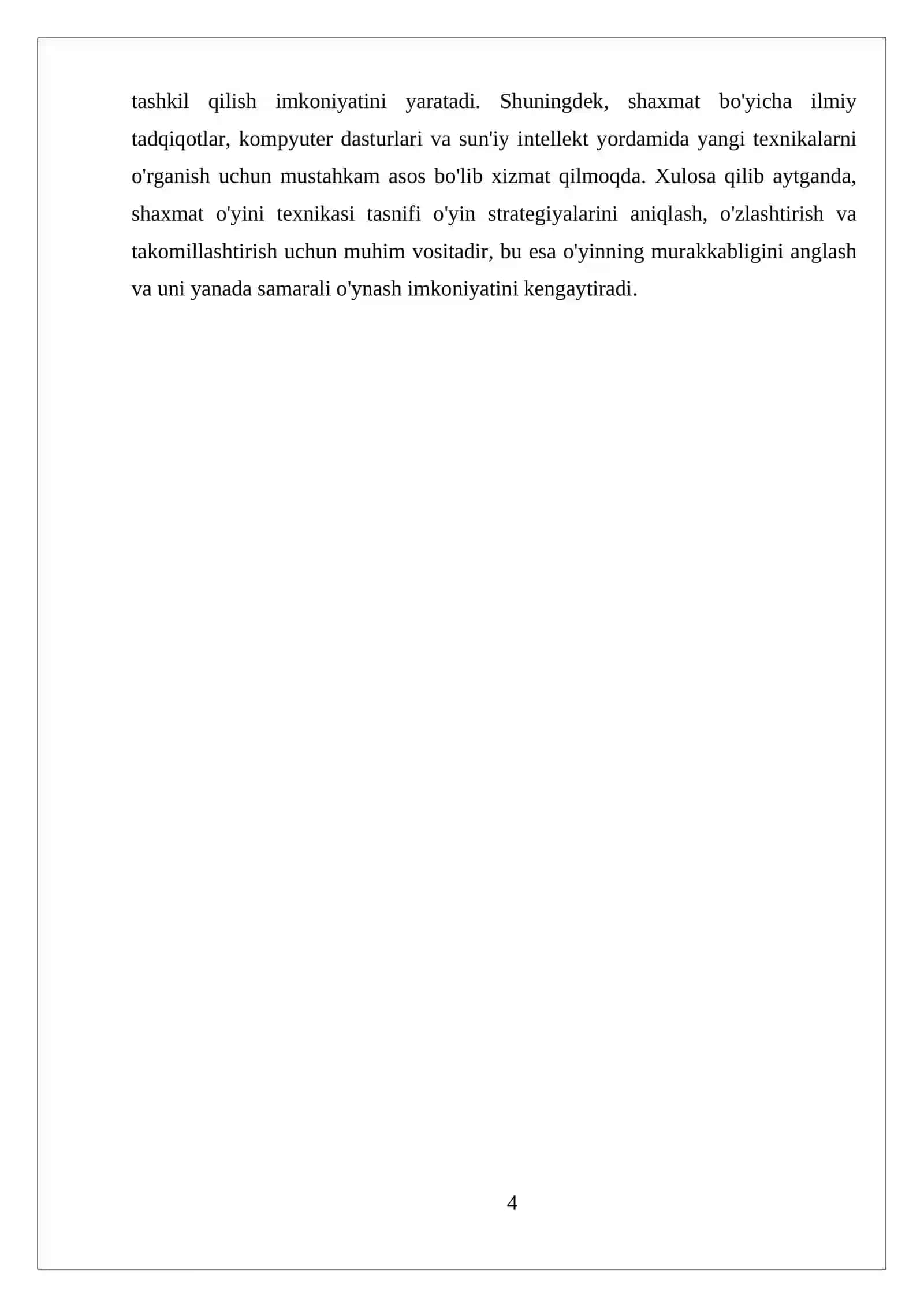Shaxmat o`yini texnikasi tasnifi 4