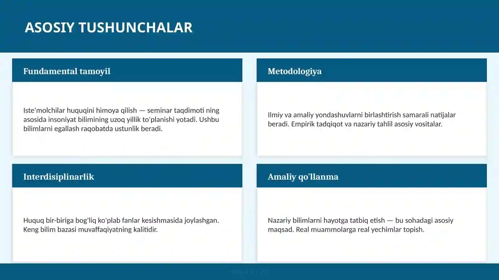 Iste'molchilar huquqini himoya qilish — seminar taqdimoti 4