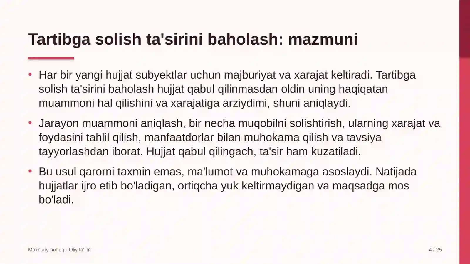 Aqlli shahar loyihalarida normativ-huquqiy hujjatlarning tartibga solish ta'sirini baholash 4